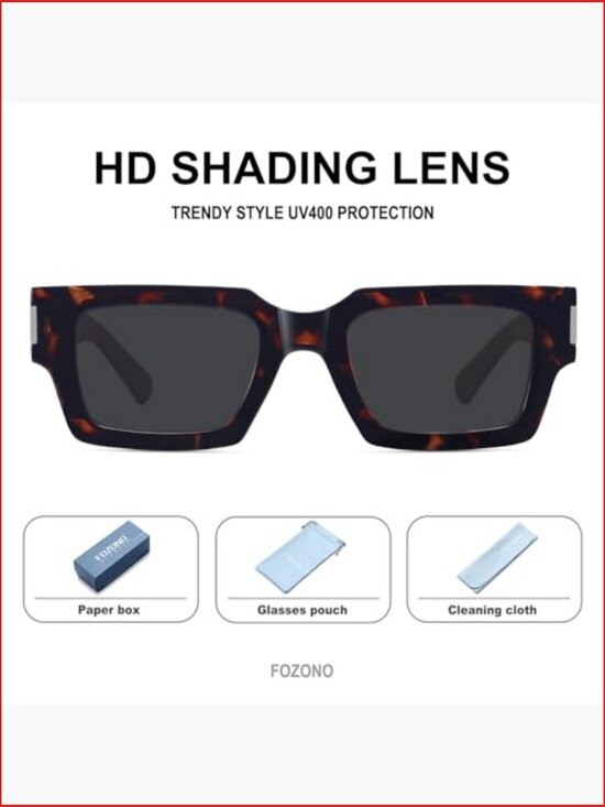 Retro 90s Chunky Square Sunglasses UV400 Protection Unisex Rectangle Shades